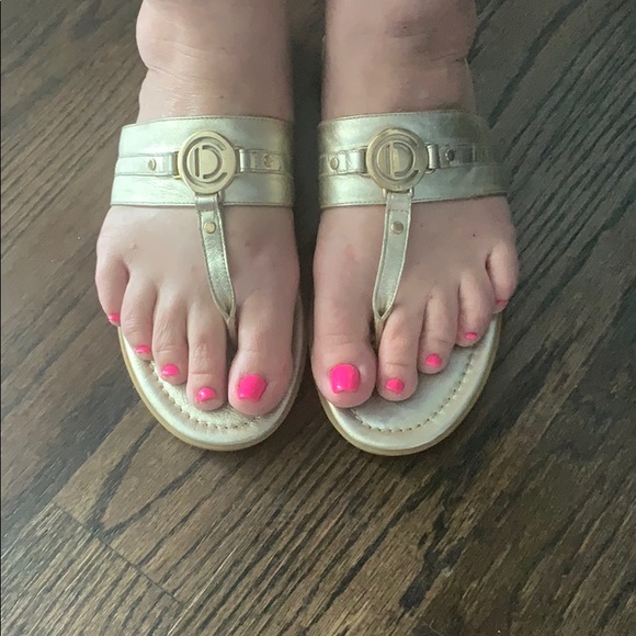 Christian Dior Thong Sandals size 39 Gold Metallic - Picture 4 of 5